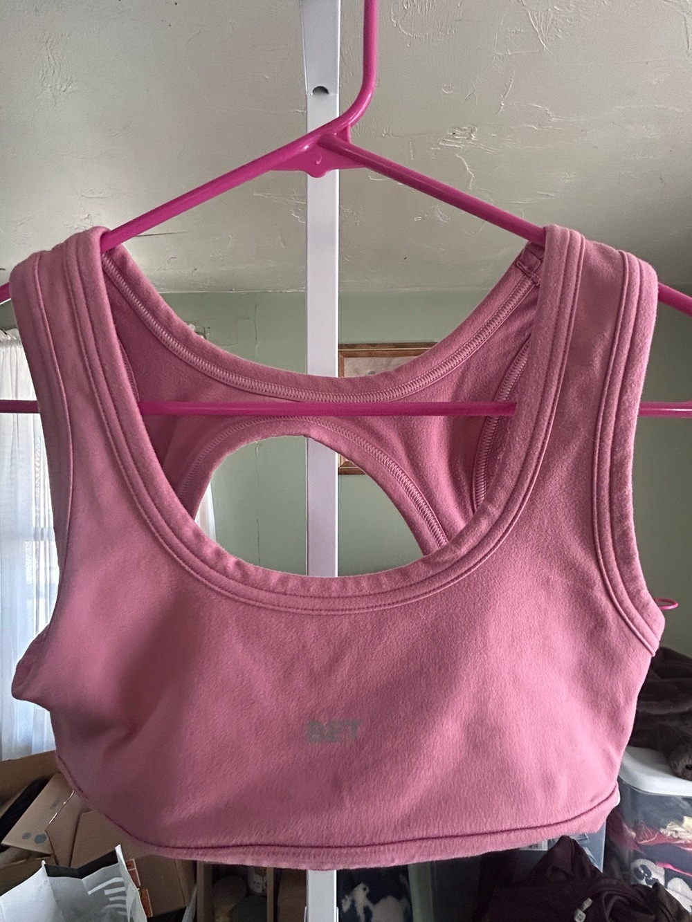 SET Women's Pink Racerback Crop Tank Top / Bra